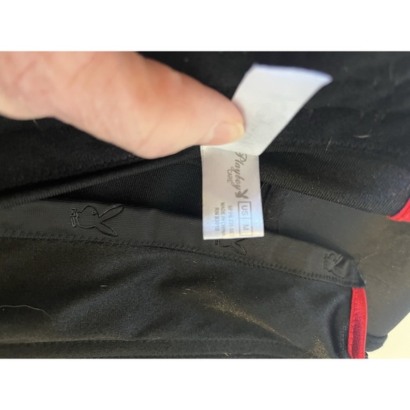 Playboy Intimates Corset Bustier Top Black & Red Lace Up Hook & Eye M - Picture 11 of 14